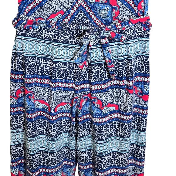 Tommy Bahama Womens XS Riviera Tiles Jumpsuit Wide Leg Cropped Resort Wear Rayon - Picture 7 of 8